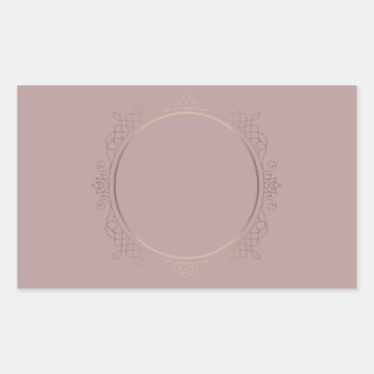 Roze Gouden Blanco Sjabloon Voeg Uw Tekst Toe Chic Rechthoekige Sticker (Voorkant)