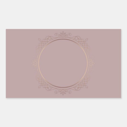 Roze Gouden Blank Moderne Sjabloon Aangepaste Eleg Rechthoekige Sticker (Voorkant)
