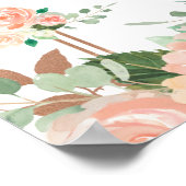 Roze Gouden Bloem Bruids Bruiloft Mimosa Bar Bord Poster (Hoek)