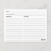 Roze Gouden Bloem Bruidsfeest Receptkaart Briefkaart (Achterkant)