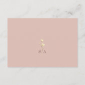 Roze Gouden Bloem Bruiloft Details Kaart (Achterkant)