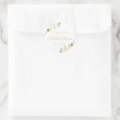 Roze Gouden Bloem Bruiloft Sticker (Tas)