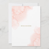 Roze Gouden Bloem Bruiloft Thee Feest Kaart (Achterkant)
