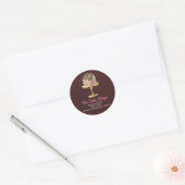 Roze Gouden Bloem Cake Bakkerij Sticker Label (Envelop)