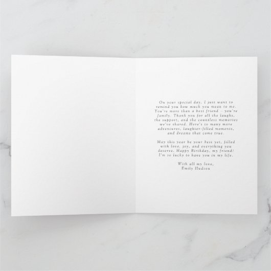 Roze Gouden Bloem Gelukkige Verjaardag Kaart (Binnen)