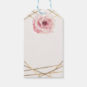 Roze & Gouden Bloem Glam Bruidsfeest Bruiloft Favo Cadeaulabel (Achterkant)