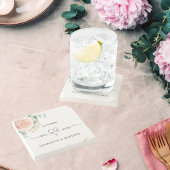 Roze gouden bloem groen bruiloft stenen onderzetter