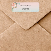 Roze gouden bloem groen retouradres etiket