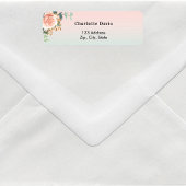 Roze gouden bloem groen retouradres etiket