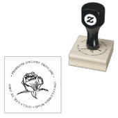 Roze Gouden Bloem Logo Retouradres Stempel (Gestempeld)