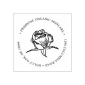 Roze Gouden Bloem Logo Retouradres Stempel (Afrduk)