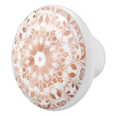 Roze Gouden Bloem Mandala Keramische Knop (Rechts)