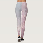 Roze Gouden Bloem Marmer Leggings (Achterkant)