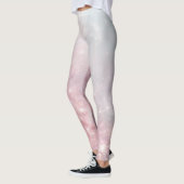 Roze Gouden Bloem Marmer Leggings (Links)