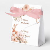 Roze gouden bloem Nikah Mubarak Favor Doos Bedankdoosjes (Voorkant Zijde)