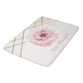 Roze & Gouden Bloem Pioen Bloem Glam Douane Badmat (Gekanteld)