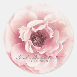 Roze & Gouden Bloem Pioen Bloem Glam Douane Bloem Ronde Sticker