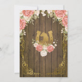 Roze & Gouden Bloem Roos Zoete Meisje Houten Verja Kaart (Achterkant)