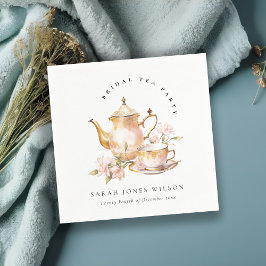 Roze Gouden Bloem Theeset Bruiloft Thee Feest Servet