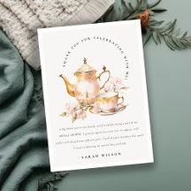 Roze Gouden Bloem Theeset Bruiloft Thee Feestje 