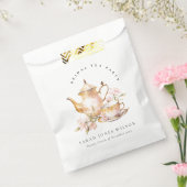 Roze Gouden Bloem Theeset Bruiloft Thee Feestje  Bedankzakje (Gezegeld)