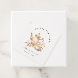 Roze Gouden Bloem Theeset Bruiloft Thee Party Bedankjes Labels