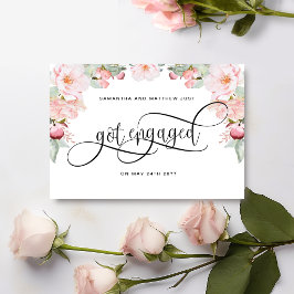 Roze Gouden Bloem, Verliefd, Verloving Aankondigingskaart