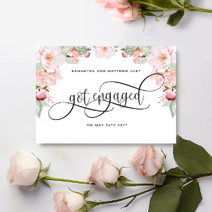 Roze Gouden Bloem, Verliefd, Verloving Aankondigingskaart