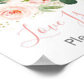 Roze Gouden Bloemachtig Bruiloftsfeest Teken Poster (Hoek)