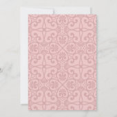 Roze Gouden Bloemachtige Princess Quinceanera Kaart (Achterkant)