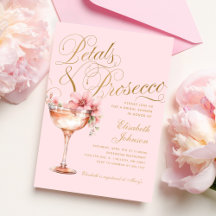 Roze Gouden Bloemblaadjes en Prosecco Bruidsontbij