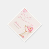 Roze gouden bloemblaadjes en Prosecco Floral Vrijg Servet (Hoek)