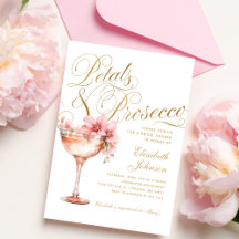 Roze Gouden Bloemblaadjes & Prosecco Bruidsdouche
