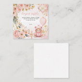 Roze Gouden Bloemen Baby shower Luier Raffle Informatiekaartje (Voorkant / Achterkant)