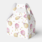 Roze Gouden Bloemen Confetti Hete Luchtballon Bedankdoosjes (Achterkant)