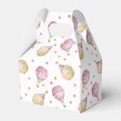 Roze Gouden Bloemen Confetti Hete Luchtballon Bedankdoosjes (Voorkant Zijde)