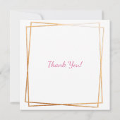 Roze & Gouden Bloemen Faux Papier Quilling Bedankt (Achterkant)