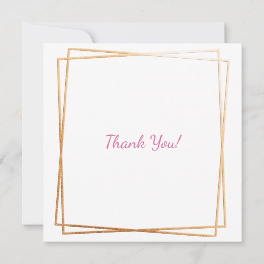 Roze & Gouden Bloemen Faux Papier Quilling Bedankt (Achterkant)