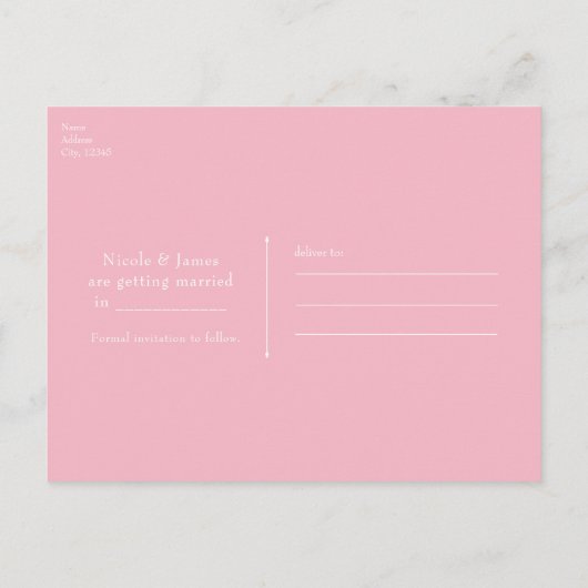 Roze & Gouden Bloemen Glam Party Save the Date Aankondigingskaart (Achterkant)