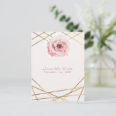 Roze & Gouden Bloemen Glam Party Save the Date Aankondigingskaart (Staand voorkant)