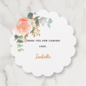 Roze gouden bloemen groen 21e verjaardag bedankjes labels (Achterkant)