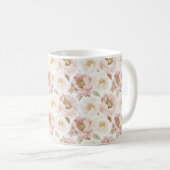 Roze gouden bloemen koffiemok (Voorkant rechts)
