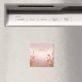 Roze Gouden Bloemen Magneet (Insitu (Vaatwasser))