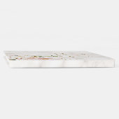 Roze gouden bloemen marmer Monogram Weddenschap Gastenboek (Rug)