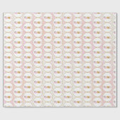 Roze Gouden Bloemen Pompoen Herfst Eerste Verjaard Cadeaupapier (Vlak)