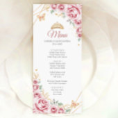 Roze Gouden Bloemen Quinceanera Menu