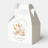 Roze Gouden Bloemen Theeset Vrijgezellenfeest Tea  Bedankdoosjes (Achterkant)