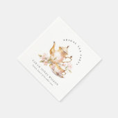 Roze Gouden Bloemen Theeset Vrijgezellenfeest Tea Servet (Hoek)