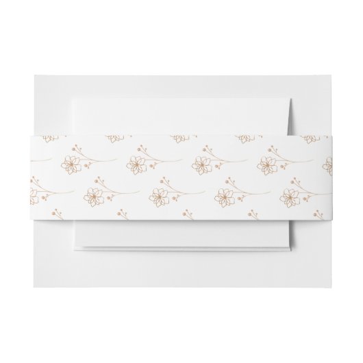 Roze Gouden Bloemen Uitnodigingen Wikkel (Voorkant Voorbeeld)