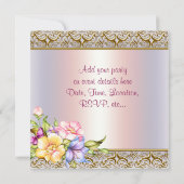 Roze Gouden Bloemen Vlinder Vrouwen Verjaardagsfee Kaart (Achterkant)